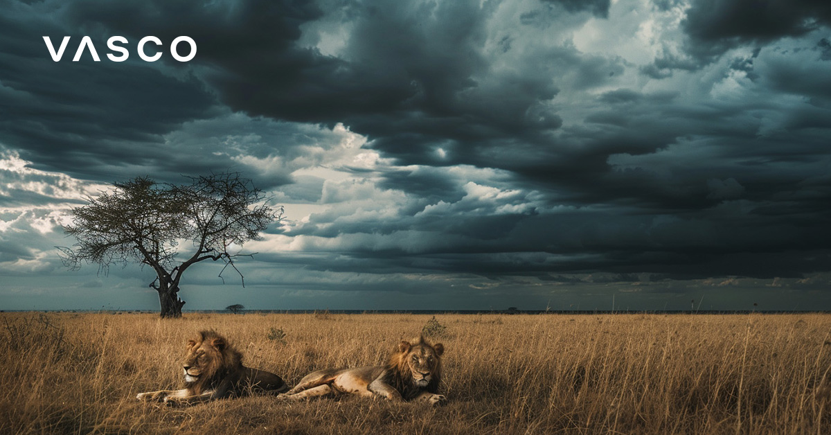 une photo de deux lions qui se reposent