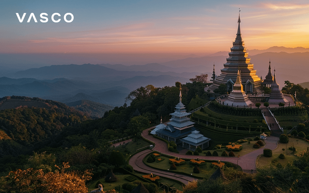 Les temples Doi Inthanon à Chiang Mai en Thaïlande.