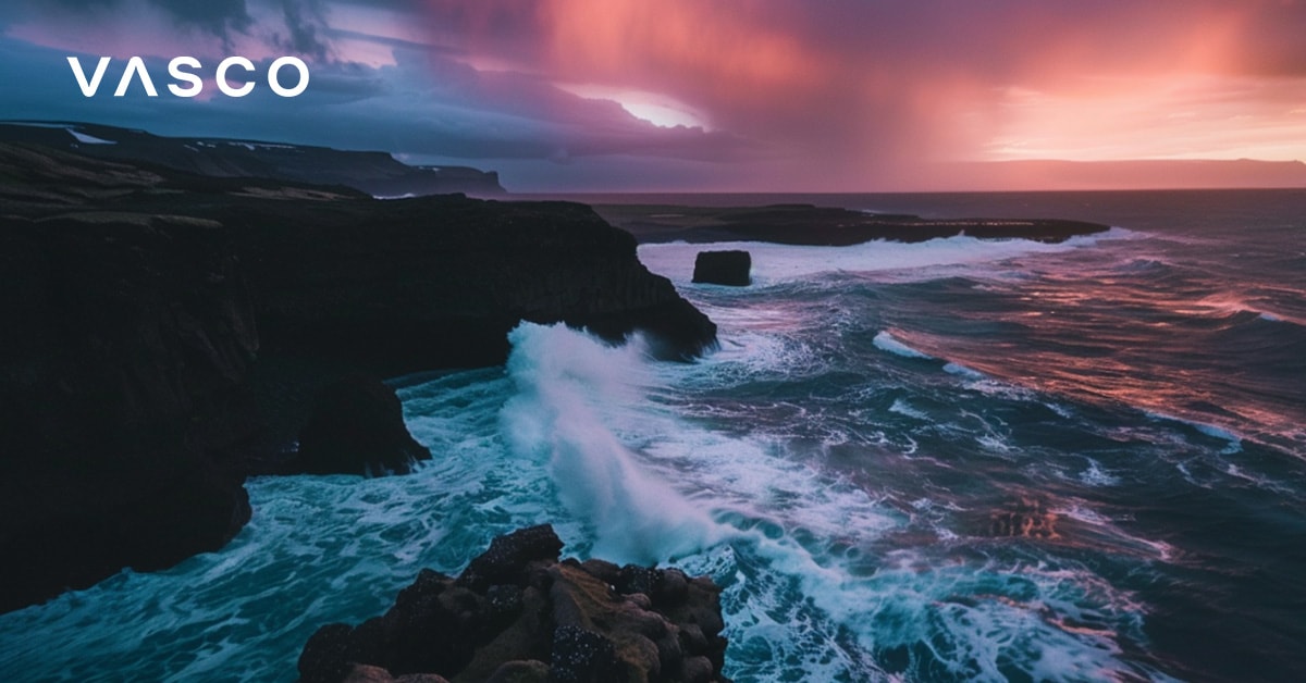 Une photo de la côté islandaise